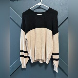 Colorblock Black and Cream Women's Sweater